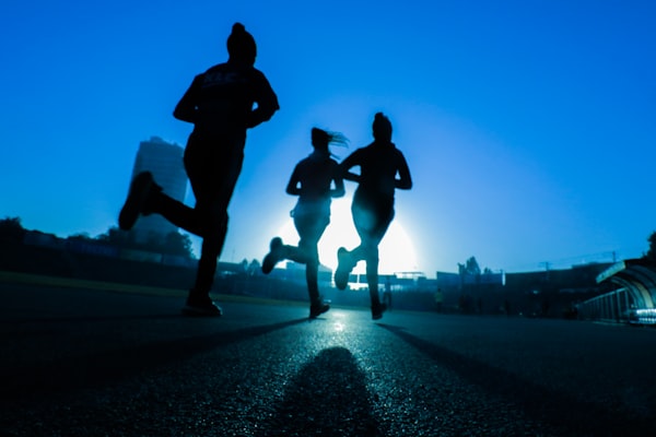 People running together outdoors